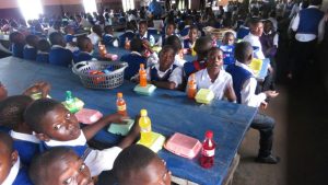 Students enjoying their special meals and snacks after the awards ceremony